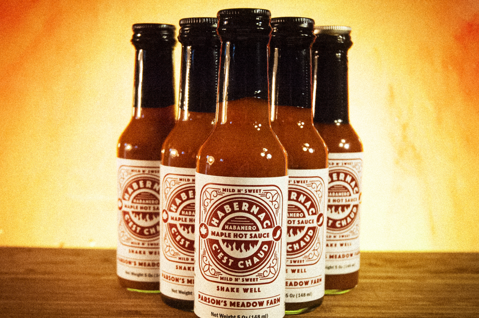 Bottles of Habernac Hot Sauce